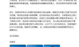 谷爱凌训练时发生意外：“非常可怕”