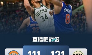 雄鹿力克尼克斯!字母哥37+8+7&22中16 布伦森空砍36分