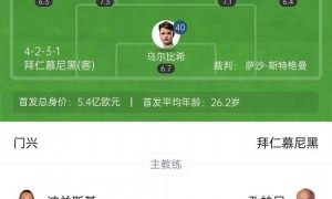 8连胜领跑!拜仁3-0十人门兴 17岁卡尔连场世界波门兴8轮不胜垫底